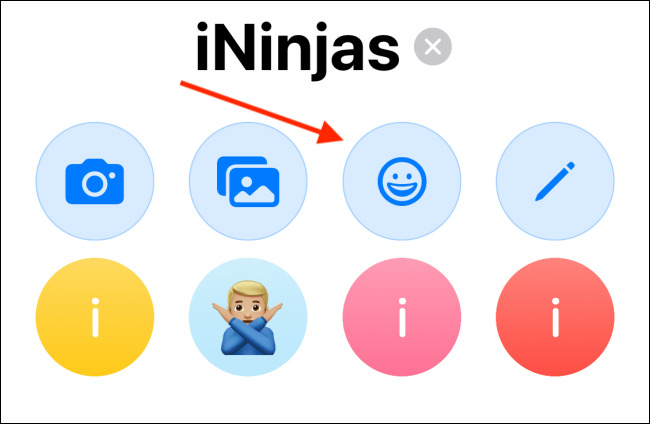 Toque no botão Emoji