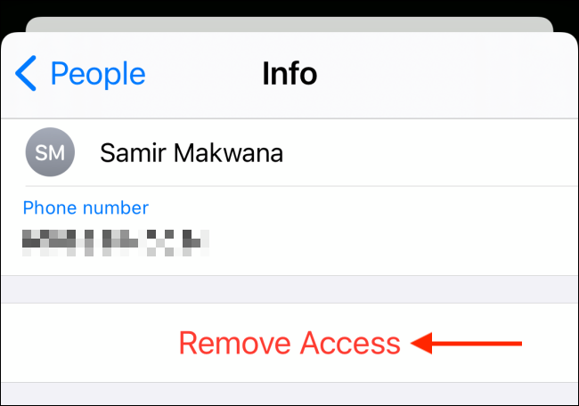 Toque em "Remover acesso".