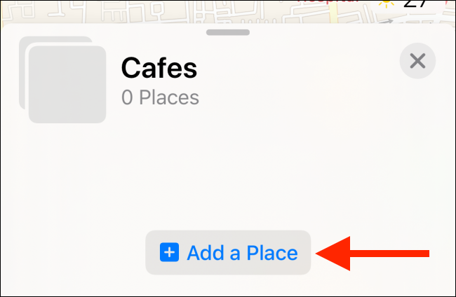Toque em "Adicionar um lugar".