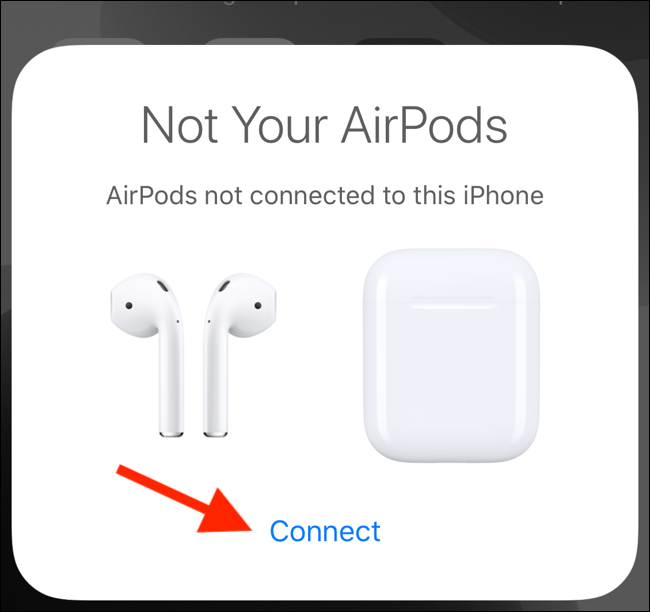 Toque em Conectar no pop-up para conectar o segundo par de AirPods