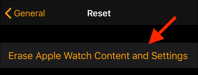 Toque em Apagar conteúdo e configurações do Apple Watch