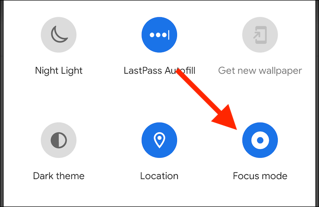 Toque em "Modo de foco" para ligá-lo.