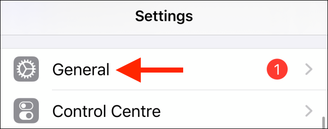 Toque em Geral no aplicativo Ajustes no iPhone