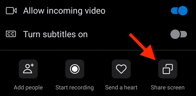 Toque no botão Compartilhar tela no Android