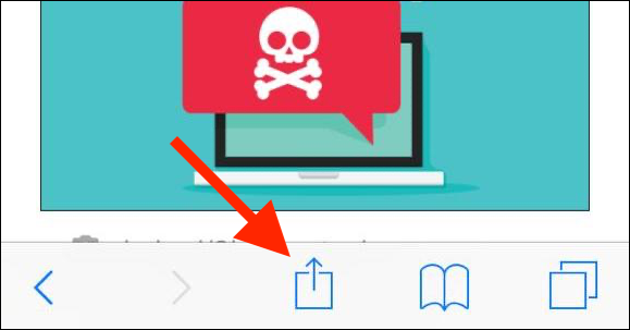 Toque no botão Compartilhar no Safari.