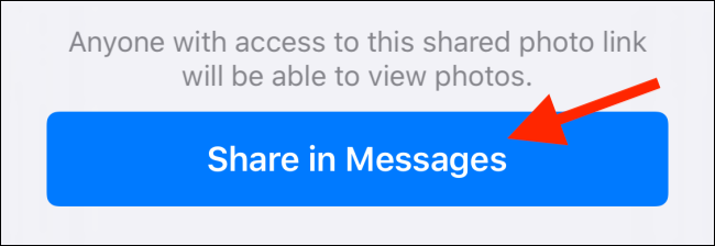 Toque em "Compartilhar em mensagens".