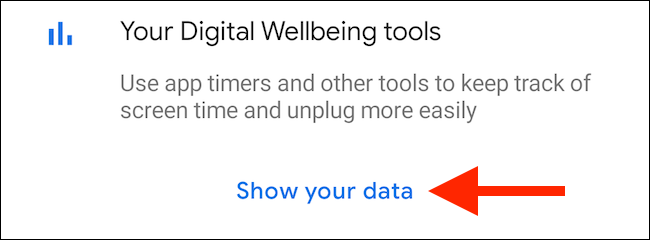 Toque em "Mostrar seus dados".