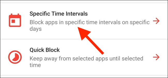 Toque em "Intervalos de tempo específicos".