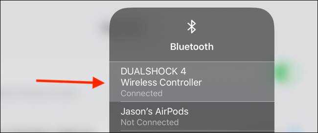 Toque no controlador no menu Bluetooth para desconectar