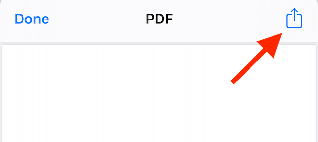 Toque no botão Compartilhar na visualização do PDF.