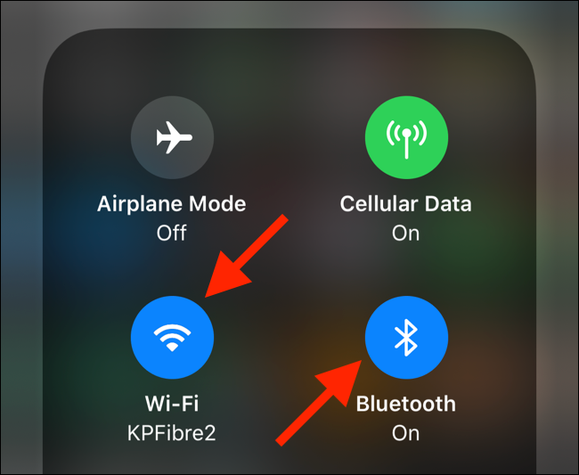 Toque nos botões Wi-Fi ou Bluetooth para explorar o painel
