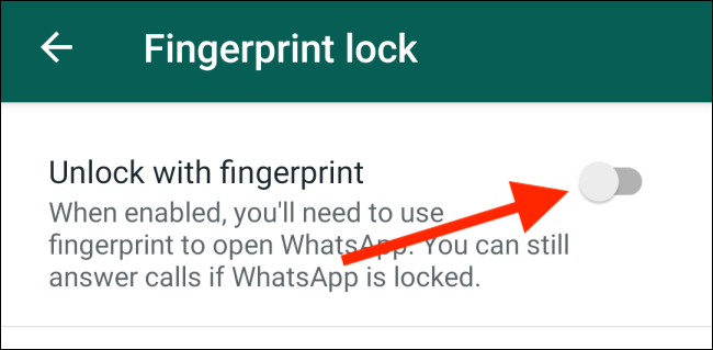 Ativar "Desbloquear com impressão digital".
