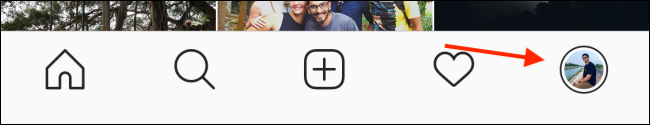 Toque no ícone do seu perfil.