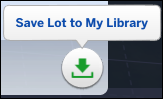 Botão da Biblioteca The Sims 4