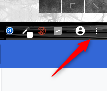 Ícone de três pontos verticais no Chrome
