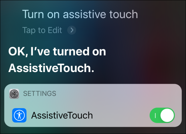 Ative o AssistiveTouch do Siri