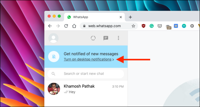 Ativar notificações no WhatsApp Web