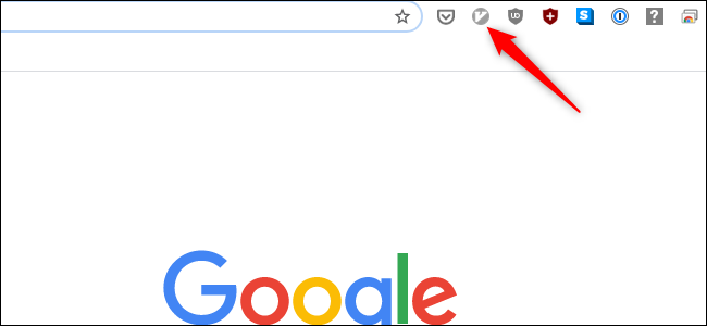 O ícone do Vimium ficou cinza em uma janela do Chrome. 