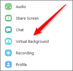 Clique em "Virtual Background" no menu Zoom Settings.