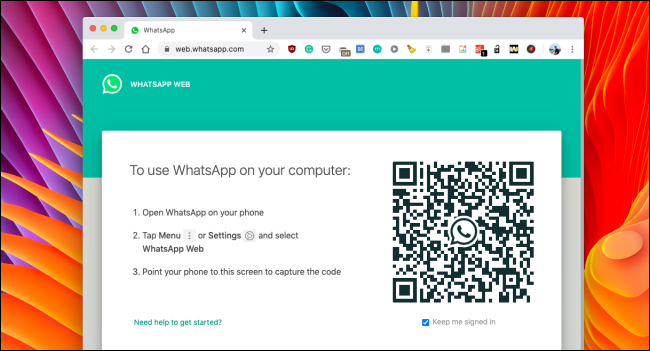 Página de leitura do código QR do WhatsApp Web