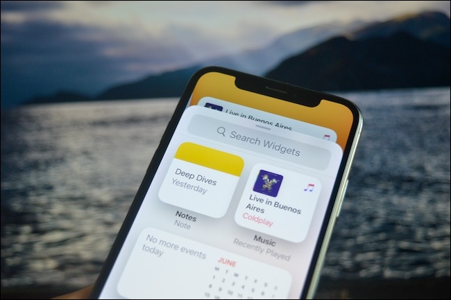 Página de seleção de widgets no iOS 14