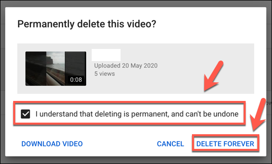 Exclusão de um vídeo do YouTube permanentemente 