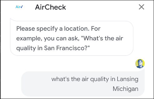 ação aircheck do assistente do google