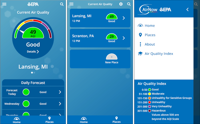 pluma app de qualidade do ar para Android