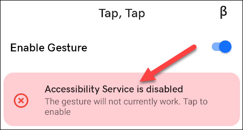 toque no banner do serviço de acessibilidade