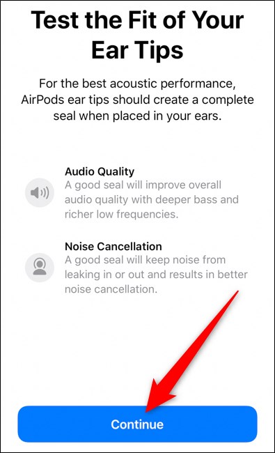 Apple AirPods Pro Select Continue