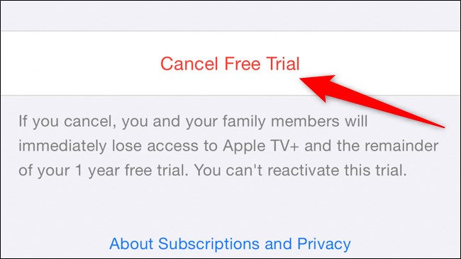 Apple iPhone App Store Toque em Cancelar avaliação gratuita