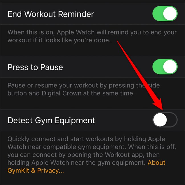 Menu de treino do aplicativo Apple iPhone Apple Watch