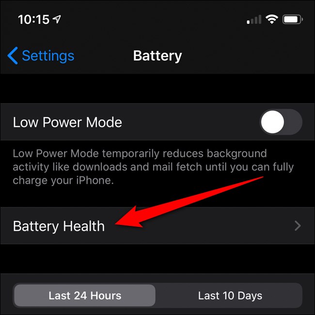 Saúde da bateria do Apple iPhone Click