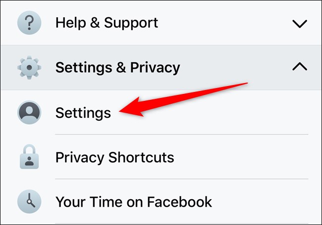 Apple iPhone Facebook App Selecionar configurações