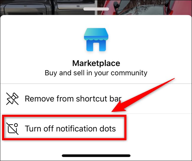 Apple iPhone Facebook App Selecionar Desativar Pontos de Notificação