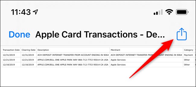 Botão Selecionar Compartilhar do Apple iPhone no aplicativo Wallet