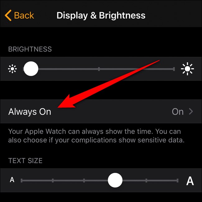 App Apple iPhone Watch Toque sempre ativado