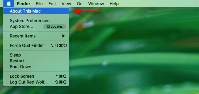 Clique no menu Apple no canto superior esquerdo e clique em "Sobre este Mac".