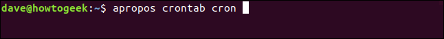 apropos crontab cron em uma janela de terminal