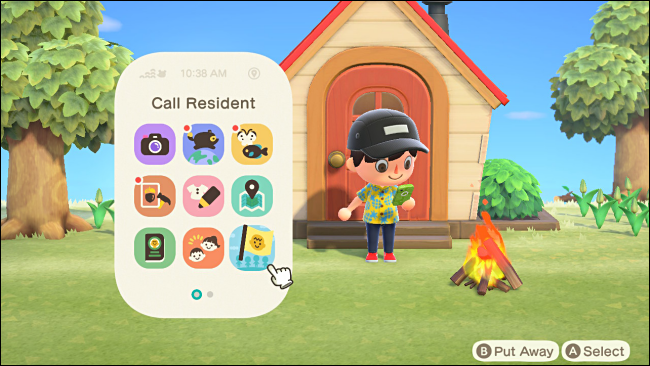 Selecione Call Resident in Animal Crossing: New Horizons