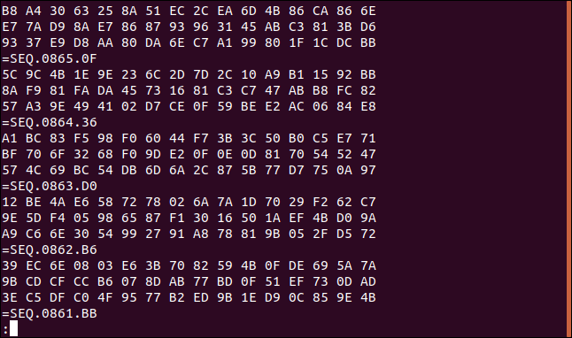 arquivo de log invertido em menos em uma janela de terminal