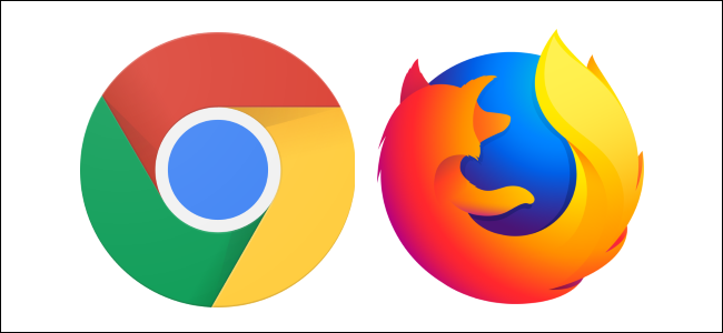 Logotipos dos navegadores Chrome e Firefox