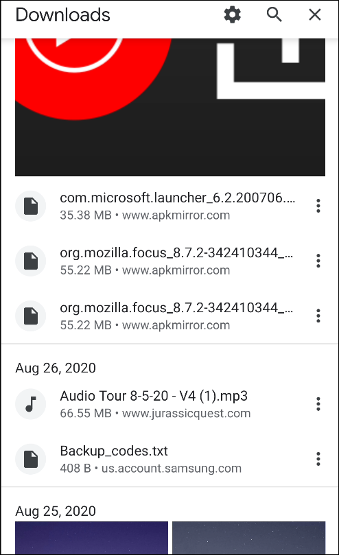 página de downloads do Chrome para Android