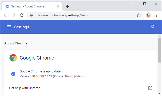 Menu de configurações do Google Chrome