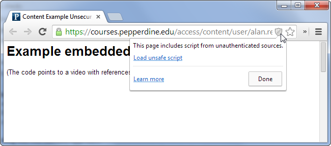 chrome-this-page-includes-script-from-unauthenticates-sources