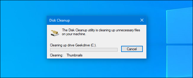 O processo de limpeza de disco no Windows 10