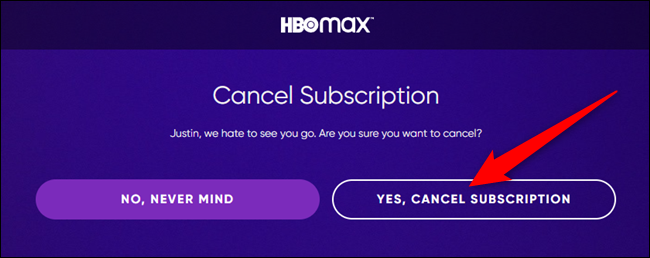 Clique no botão "Sim, cancelar assinatura" para confirmar sua escolha