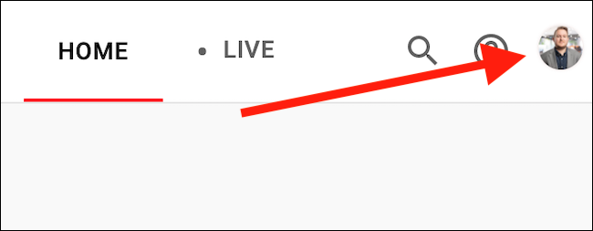 Clique no seu avatar do YouTube TV no canto superior direito