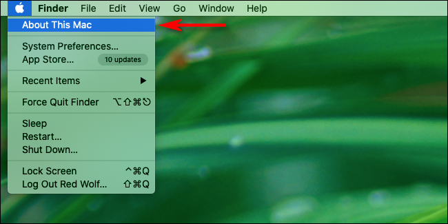 Clique em Sobre este Mac no Menu Apple