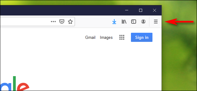 Clique no ícone de hambúrguer no Firefox.